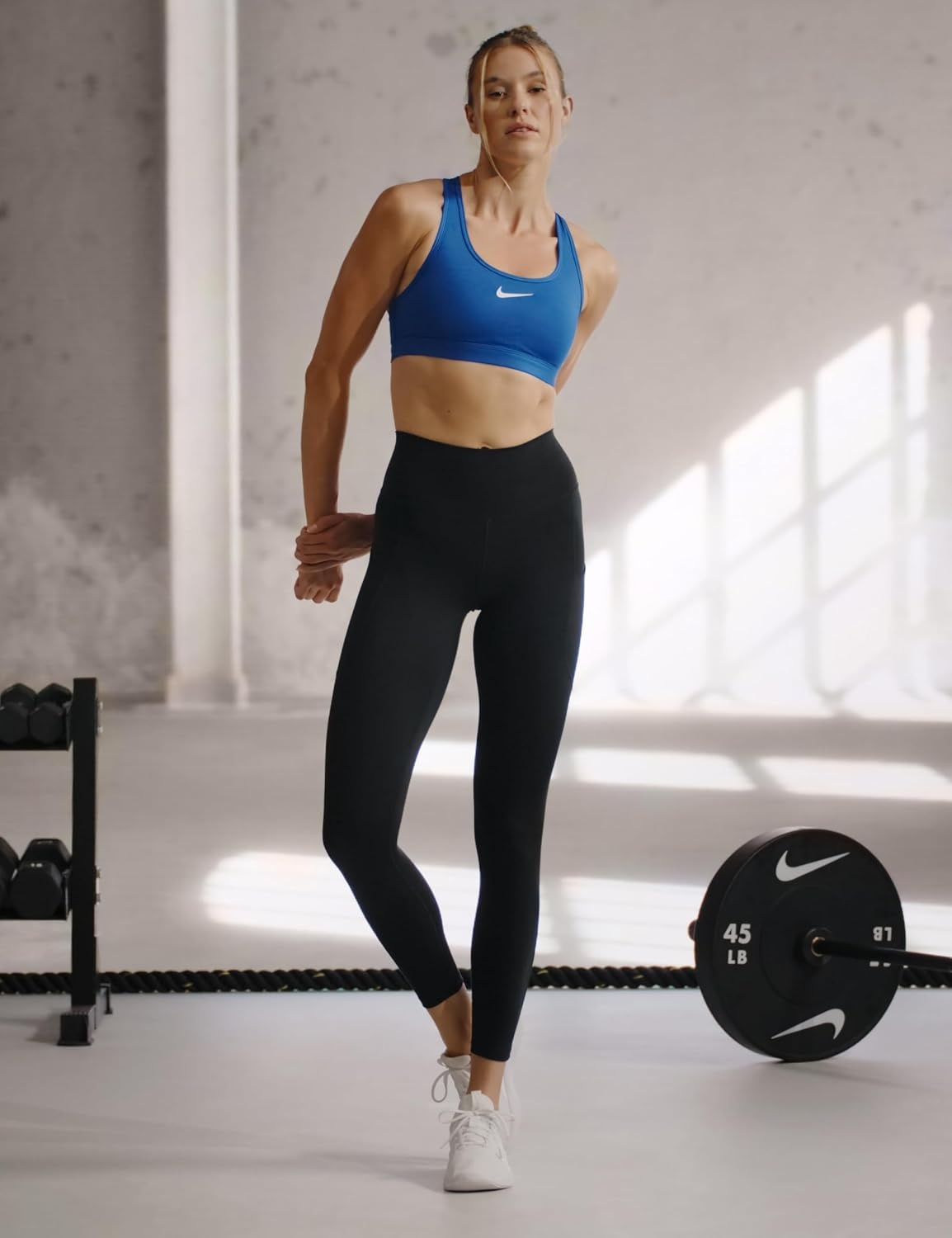 image:imageNike Womens Swoosh Sports Bra Medium SupportHyper RoyalWhite