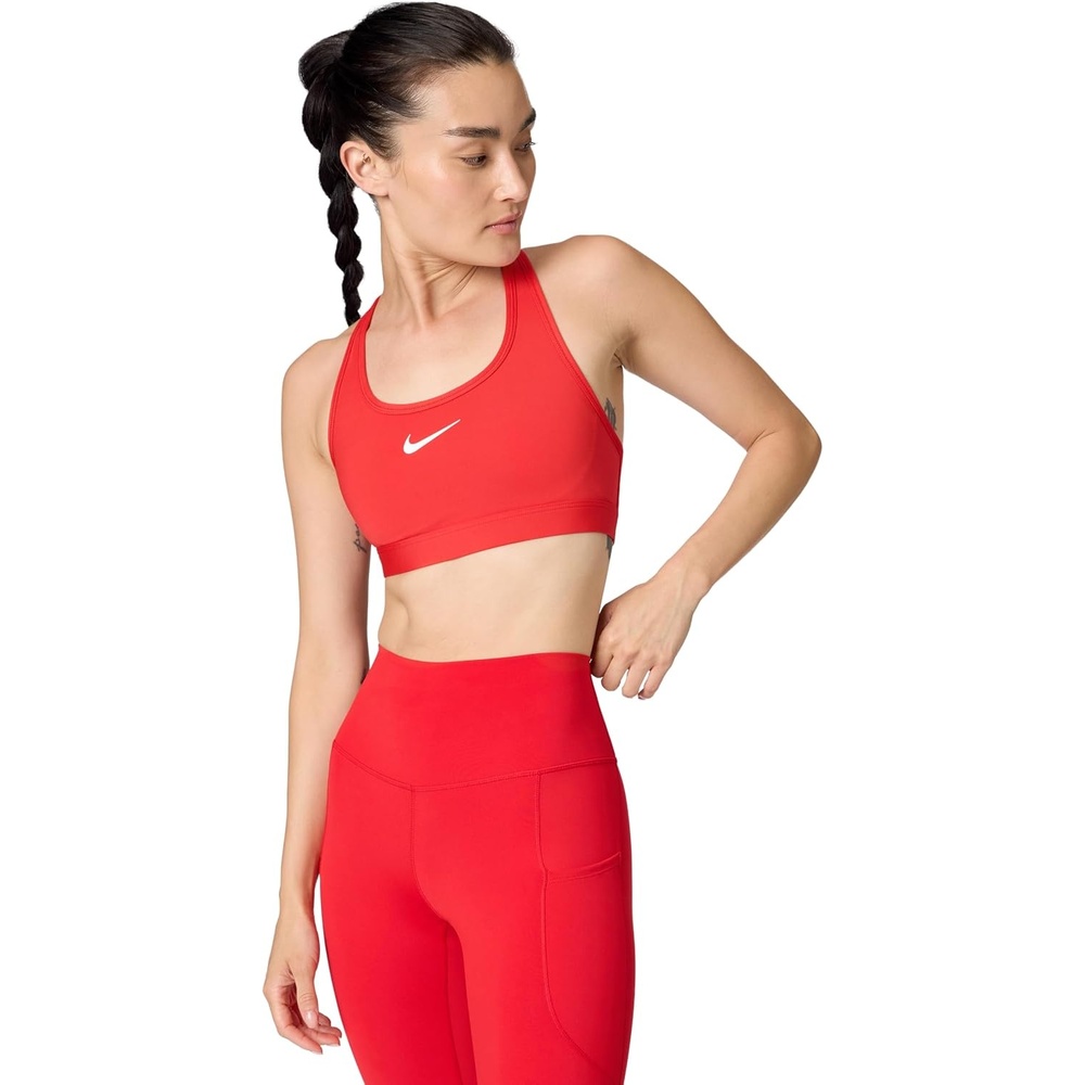 image:imageNike Womens Swoosh Sports Bra Medium SupportUniversity RedWhite