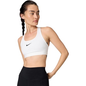 Nike Women’s Swoosh Sports Bra (Medium Support)(White/Stone Mauve/Black)