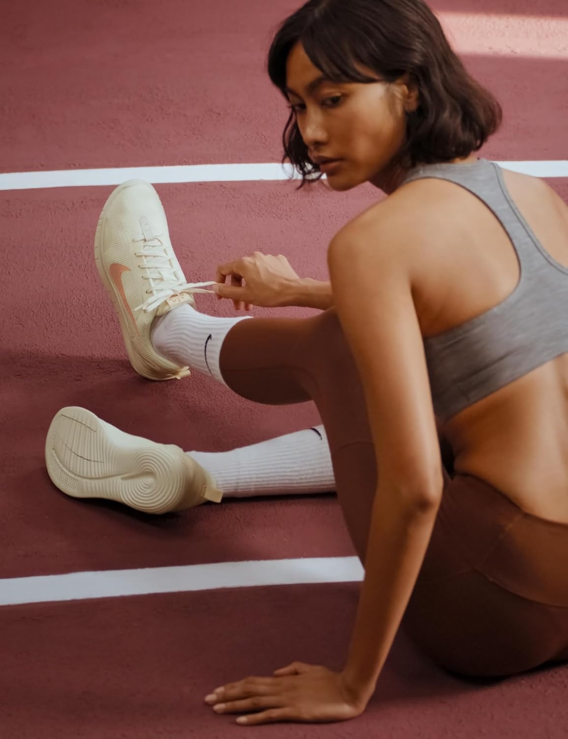 image:imageNike Womens Flex Experience Run 12 Road Running ShoesSoft PearlRose GoldPearl White