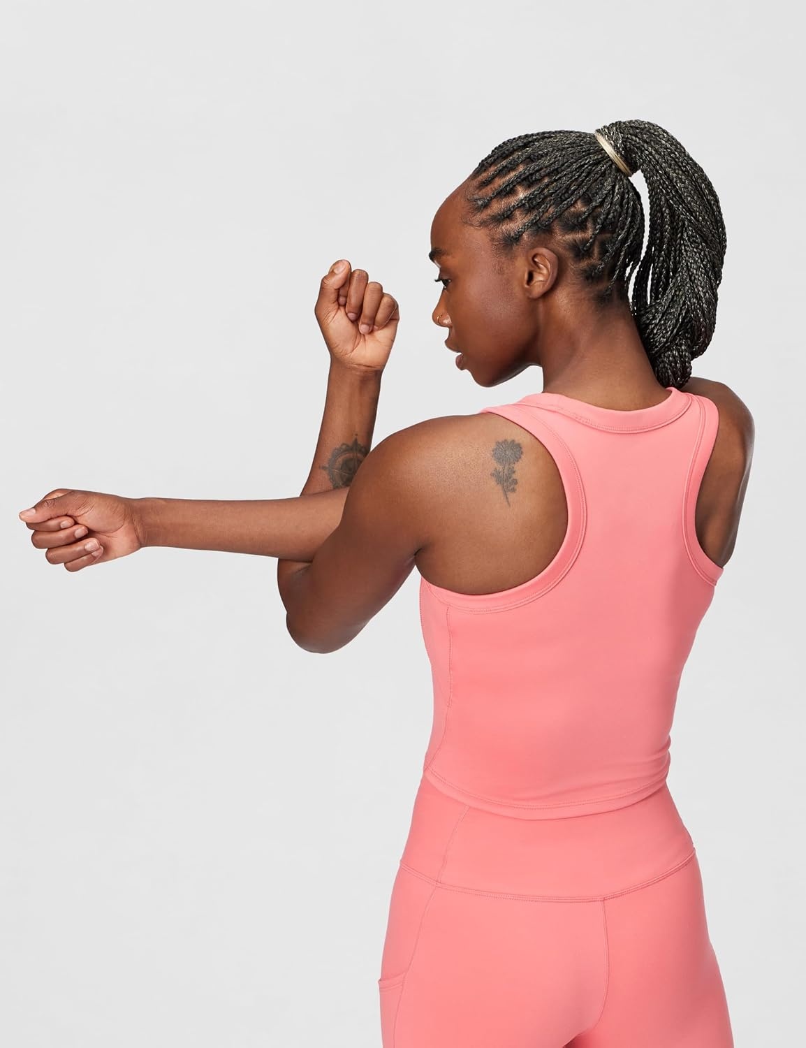 image:imageNike Womens One Fitted DriFIT Cropped Tank TopSea CoralWhite