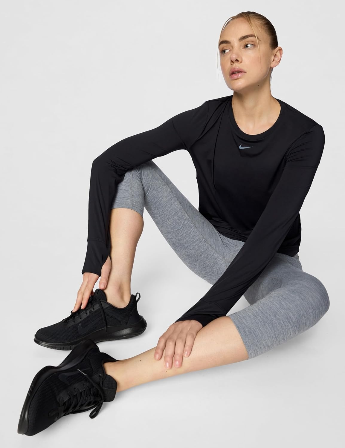 image:imageNike Womens One HighWaisted Crop LeggingsSmoke GreyHeather
