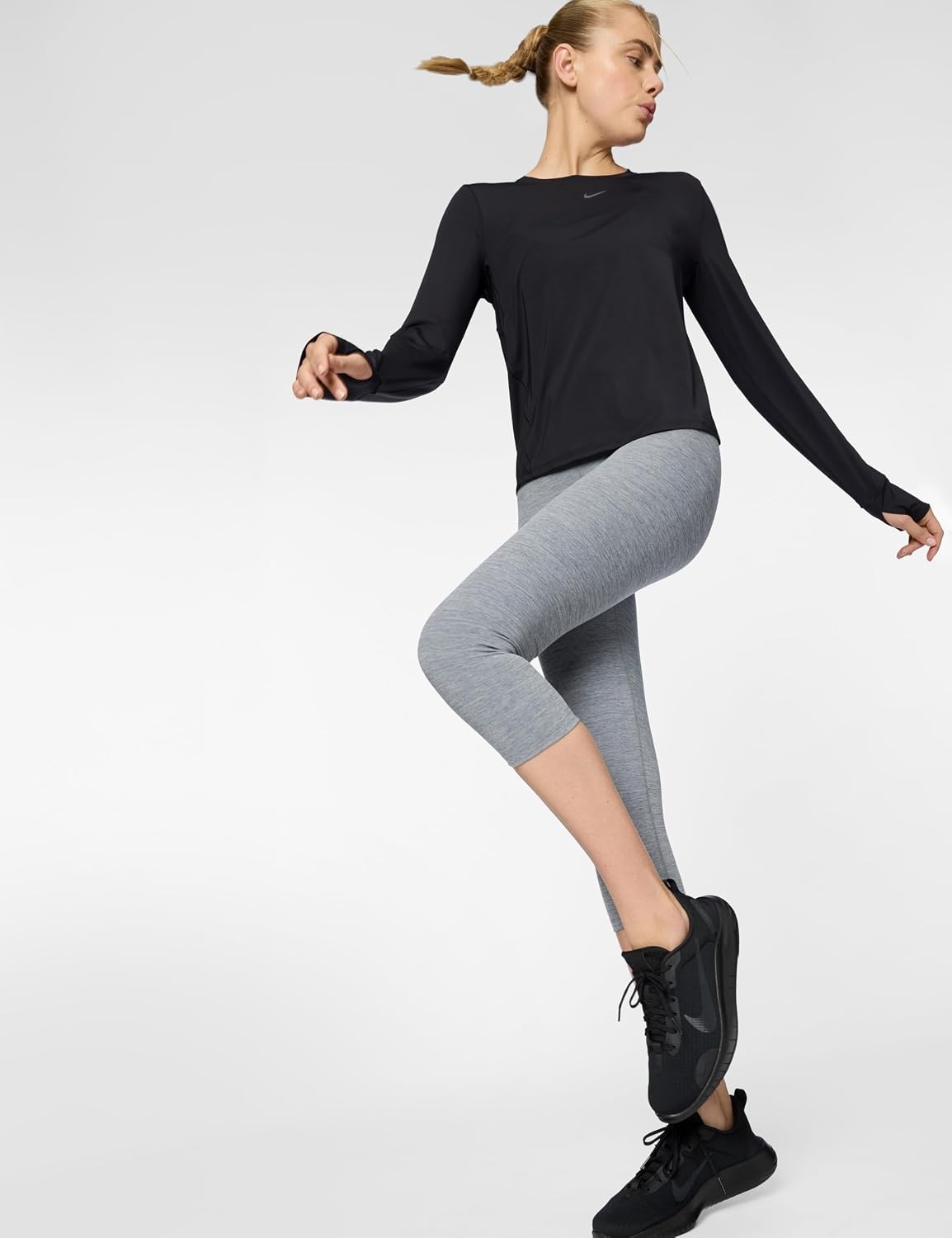 image:imageNike Womens One HighWaisted Crop LeggingsSmoke GreyHeather