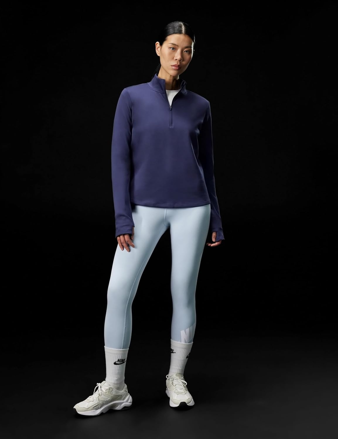 image:imageNike Womens One Thermafit 12zip Mid LayerMidnight Navy
