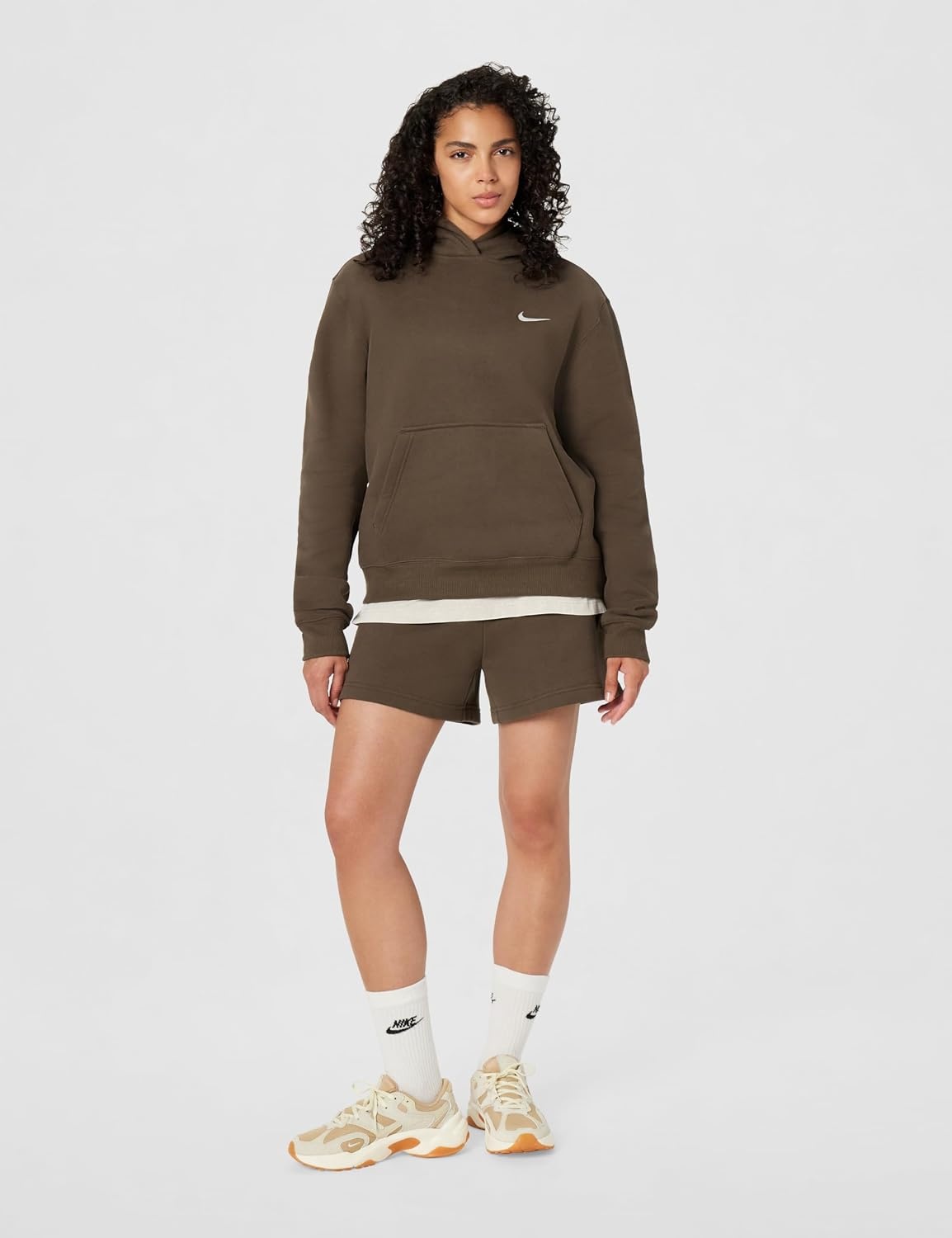 image:imageNike Womens Studio Fleece Standard HoodyDark HazelSail
