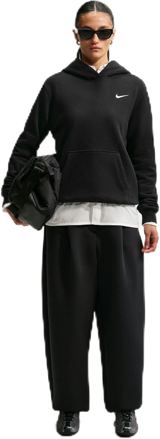 image:imageNike Womens Studio Fleece Standard HoodyTotal BlackSail