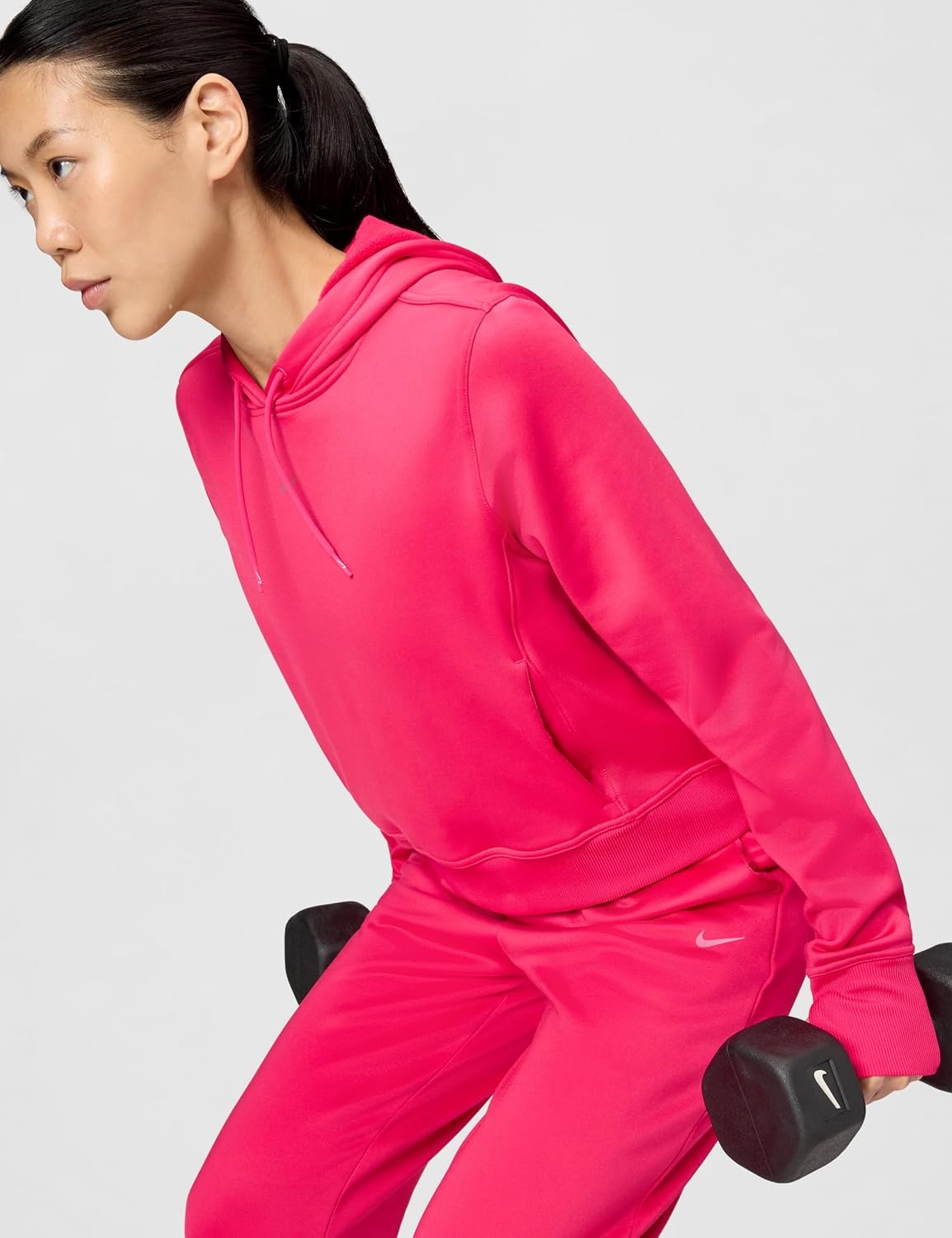 image:imageNike Womens ThermaFit One Pullover HoodieRush PinkWhite