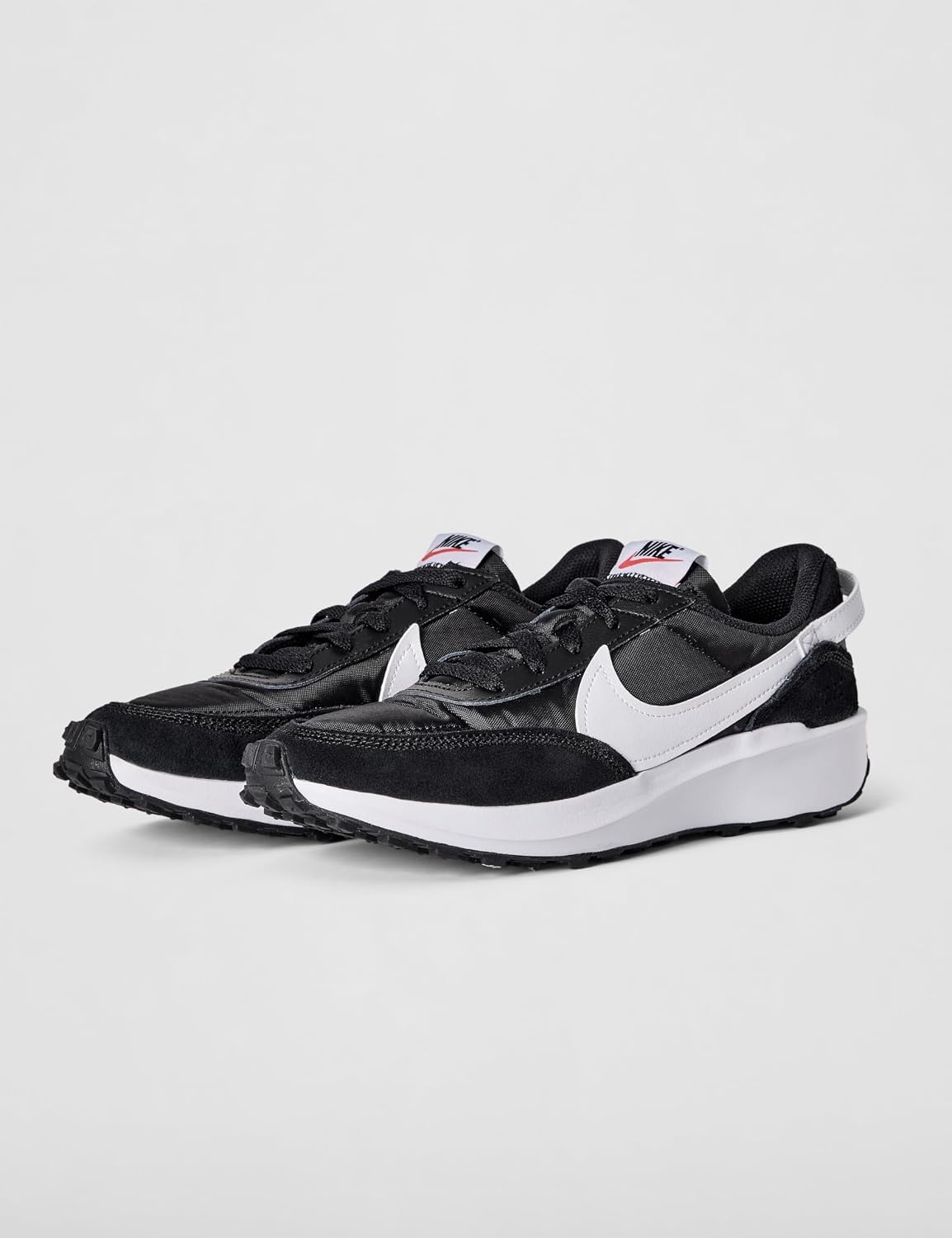 image:imageNike Womens Waffle Debut ShoesBlackWhiteOrangeClear