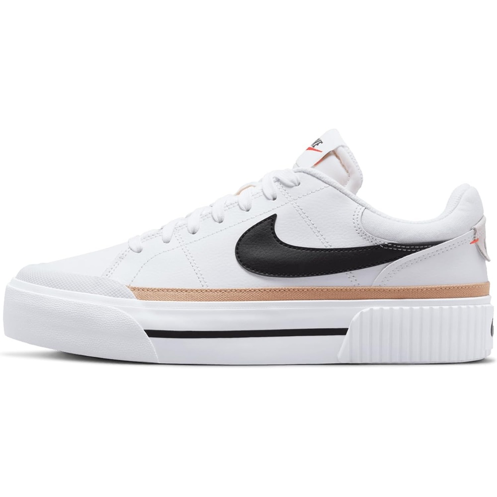 image:imageNike Womens Court Legacy Lift Shoes  Casual ShoesWhiteBlackHempTeam Orange