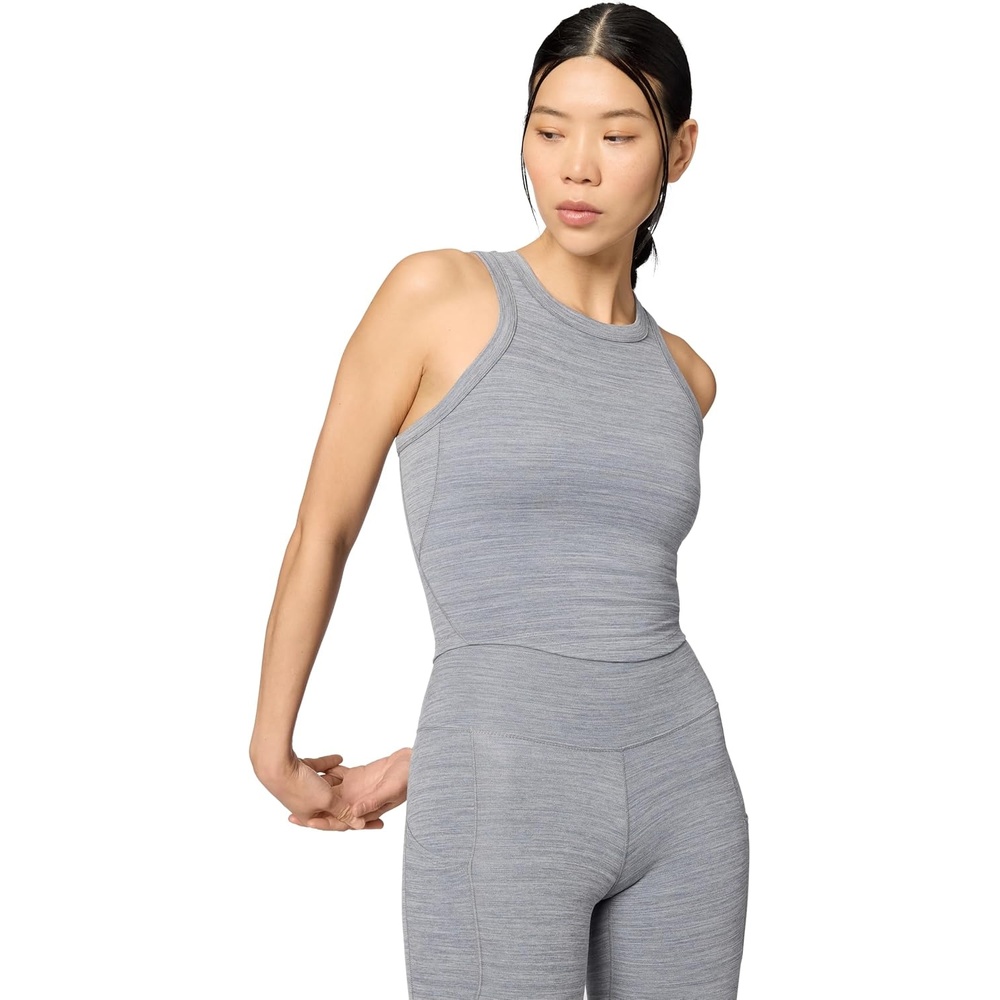 image:imageNike Womens One Fitted DriFIT Cropped Tank TopSmoke GreyHeather