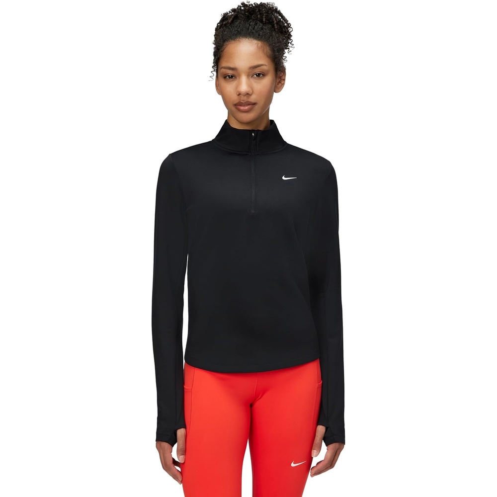 image:imageNike Womens One Thermafit 12zip Mid LayerBlackWhite