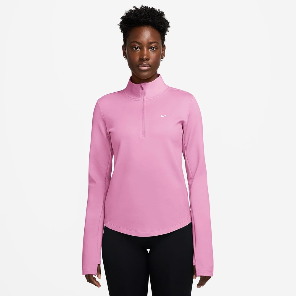 image:imageNike Womens One Thermafit 12zip Mid LayerPink RiseWhite
