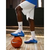 Nike Unisex Adult Precision 8 Low Basketball Shoes(White/White/Light Photo Blue/Picante Red)