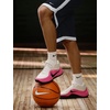 Nike Unisex Adult Precision 8 Mid Basketball Shoes(White/Black/Pinksicle/Black)