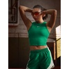 Nike Women’s One Fitted Dri-FIT Cropped Tank Top(Malachite/White)