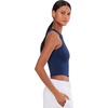Nike Women’s One Fitted Dri-FIT Cropped Tank Top(Midnight Navy/White)