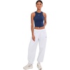 Nike Women’s One Fitted Dri-FIT Cropped Tank Top(Midnight Navy/White)