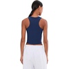 Nike Women’s One Fitted Dri-FIT Cropped Tank Top(Midnight Navy/White)