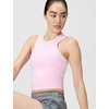 Nike Women’s One Fitted Dri-FIT Cropped Tank Top(Pink Foam/White)