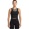 Nike Women’s One Fitted Dri-FIT Cropped Tank Top(Black/Dark Smoke Grey)