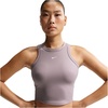 Nike Women’s One Fitted Dri-FIT Cropped Tank Top(Light Violet Ore/White)