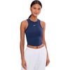 Nike Women’s One Fitted Dri-FIT Cropped Tank Top(Midnight Navy/White)