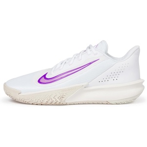 Nike Unisex Adult Precision 7 Basketball Shoes(White/Vivid Purple/Light Orewood Brown)
