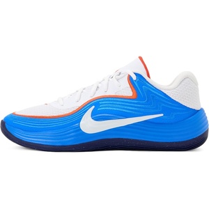 Nike Unisex Adult Precision 8 Low Basketball Shoes(White/White/Light Photo Blue/Picante Red)