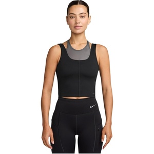 Nike Women’s One Fitted Dri-FIT Cropped Tank Top(Black/Dark Smoke Grey)