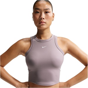 Nike Women’s One Fitted Dri-FIT Cropped Tank Top(Light Violet Ore/White)