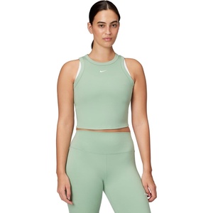 Nike Women’s One Fitted Dri-FIT Cropped Tank Top(Steam/White)