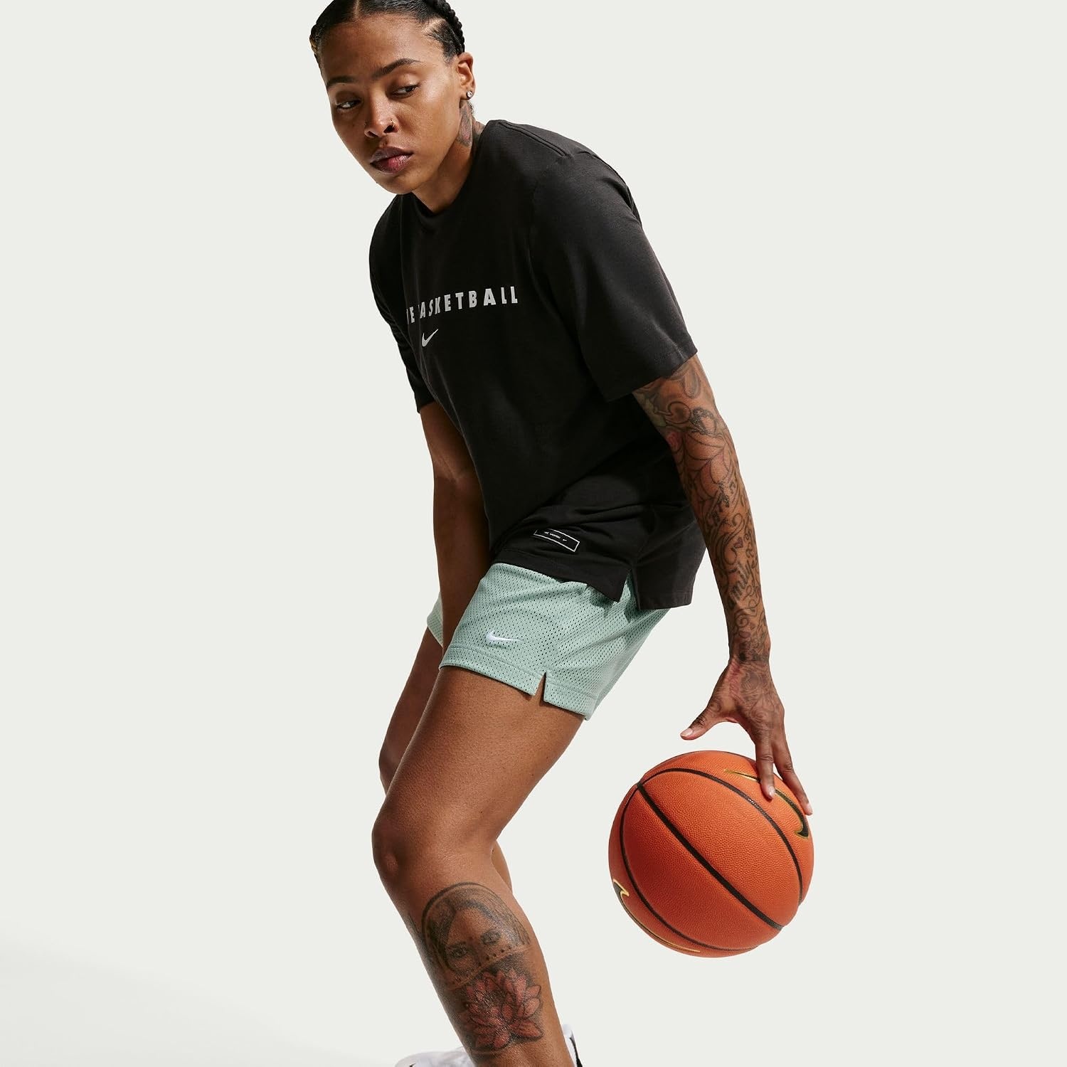 image:imageNike Womens Essential DriFIT Mesh Basketball ShortsSteamWhite