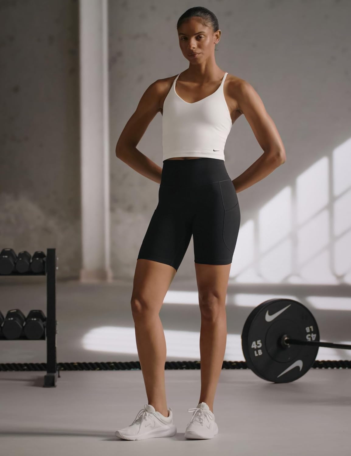 image:imageNike Womens Indy Sports Bra Tank Light SupportWhiteBlack