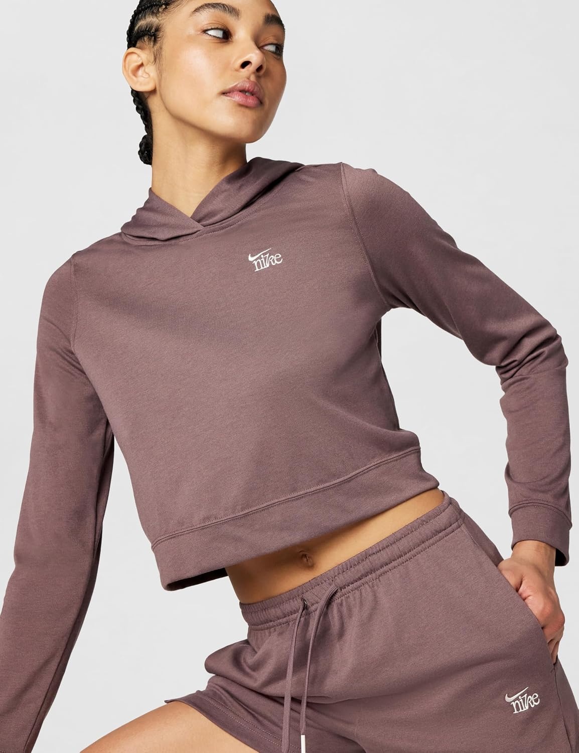 image:imageNike Womens Sportswear Chill Knit Lightweight HoodyTattooChalk