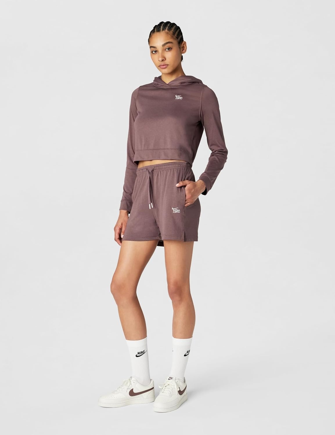 image:imageNike Womens Sportswear Chill Knit Lightweight HoodyTattooChalk