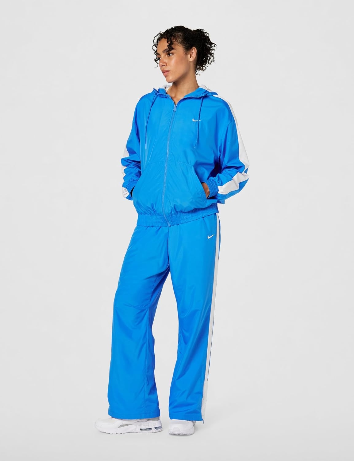 image:imageNike Womens Sportswear Classic MidRise OpenHem PantsLight Photo BlueWhiteSail