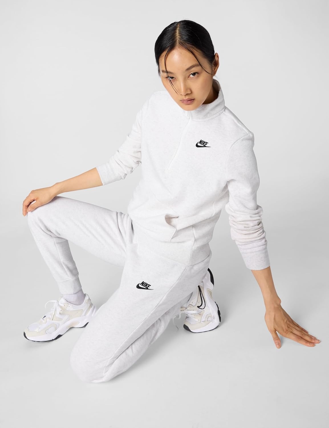 image:imageNike Womens Sportswear Club Fleece MidRise JoggersBirch HeatherBlack