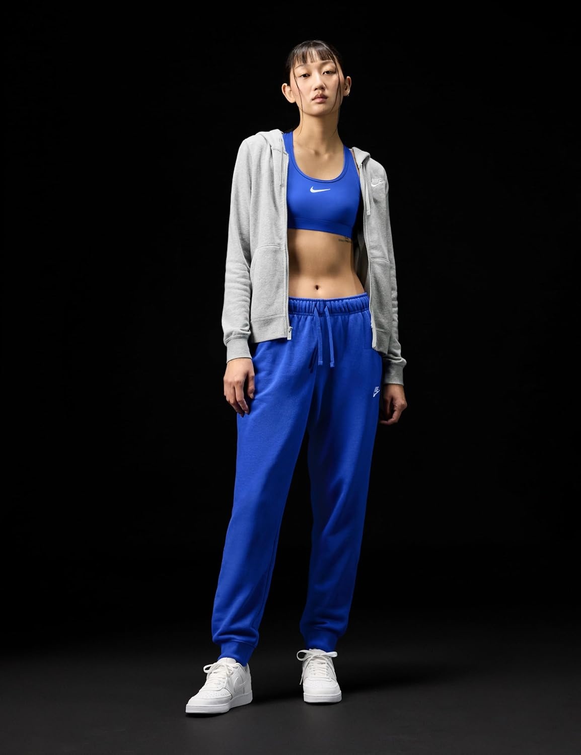 image:imageNike Womens Sportswear Club Fleece MidRise JoggersGame RoyalWhite