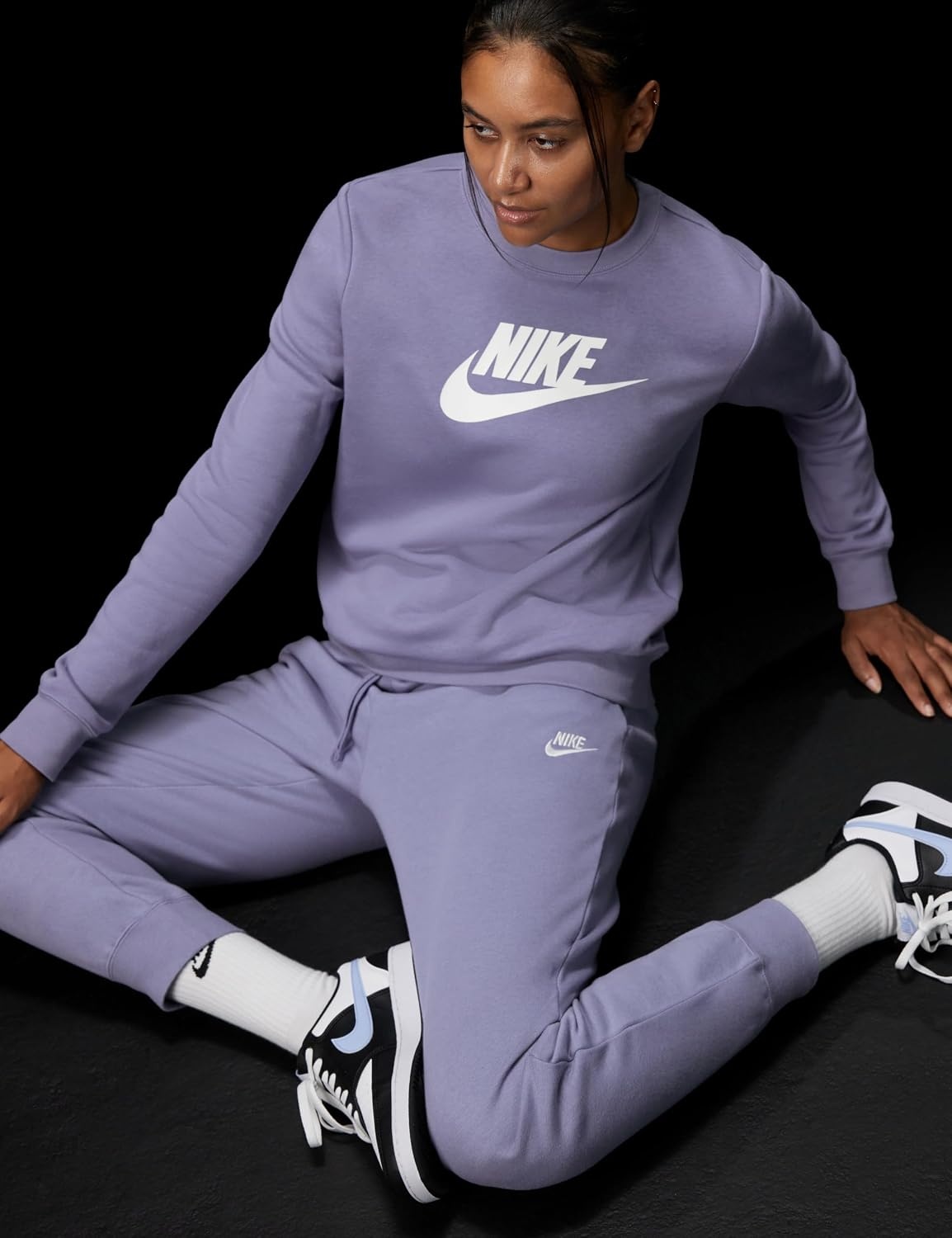 image:imageNike Womens Sportswear Club Fleece MidRise JoggersWorld IndigoWhite