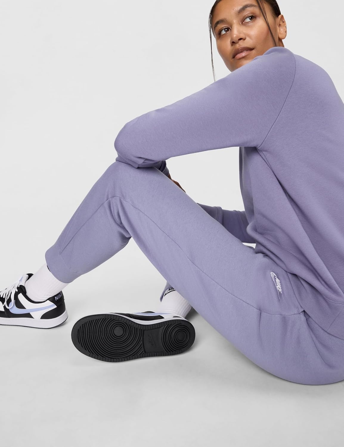 image:imageNike Womens Sportswear Club Fleece MidRise JoggersWorld IndigoWhite