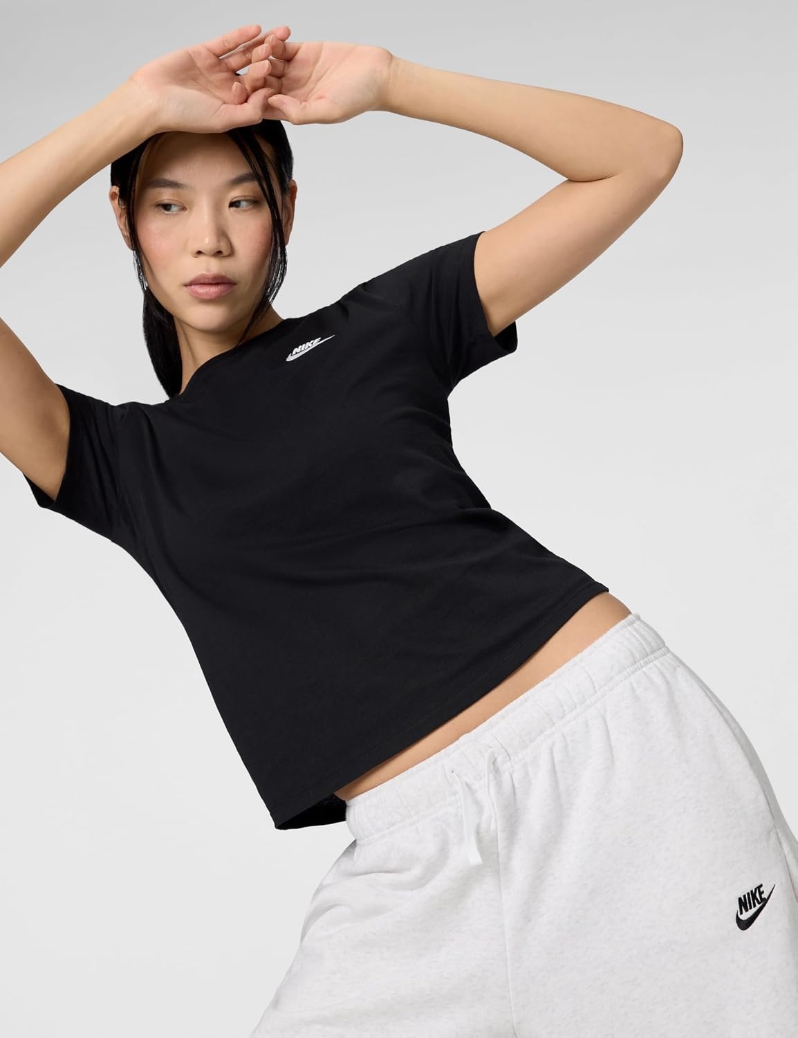 image:imageNike Womens Sportswear Club Fleece MidRise Oversized SweatpantsBirch HeatherBlack