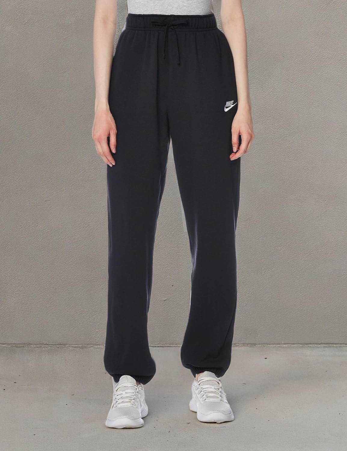 image:imageNike Womens Sportswear Club Fleece MidRise Oversized SweatpantsBlackWhite
