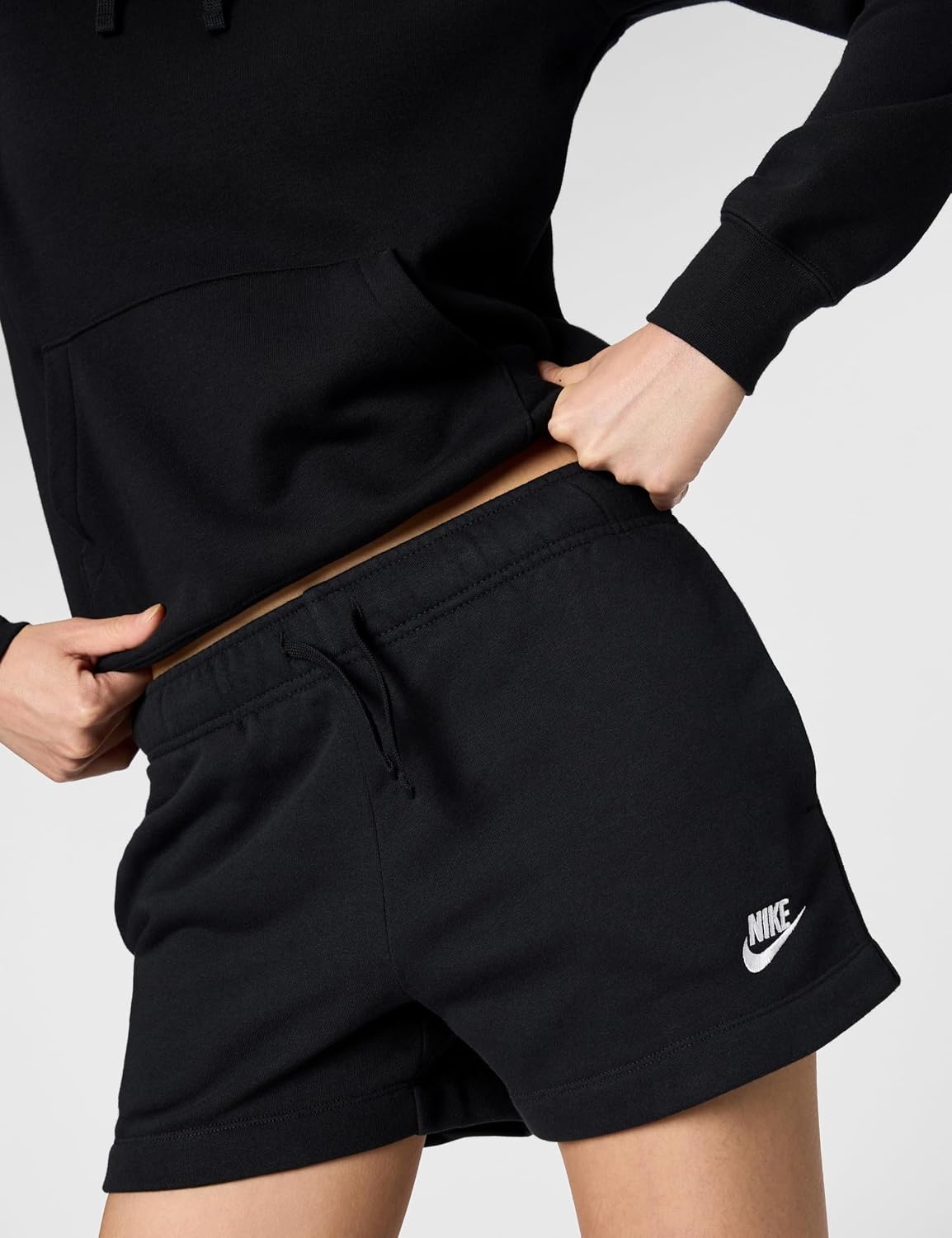 image:imageNike Womens Sportswear Club Fleece MidRise ShortsBlackWhite