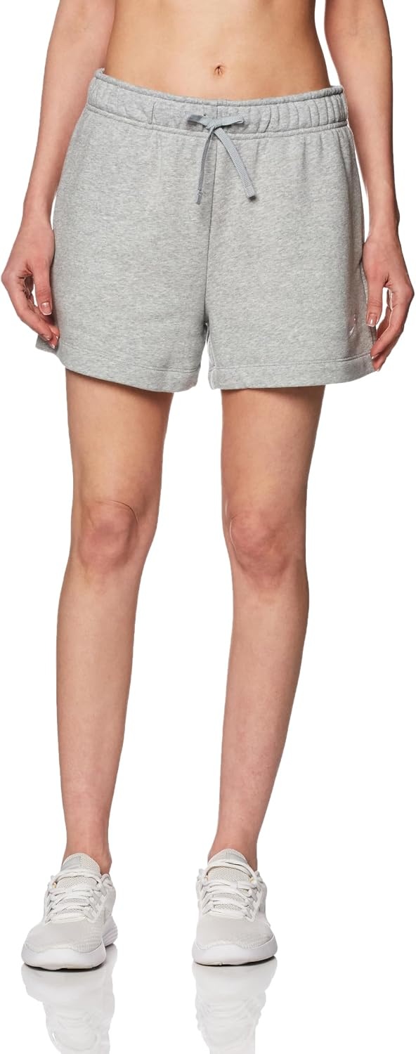 image:imageNike Womens Sportswear Club Fleece MidRise ShortsDark Grey HeatherWhite