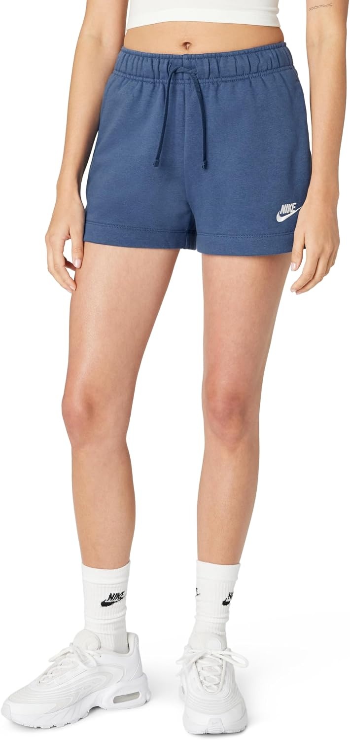 image:imageNike Womens Sportswear Club Fleece MidRise ShortsMystic NavyWhite