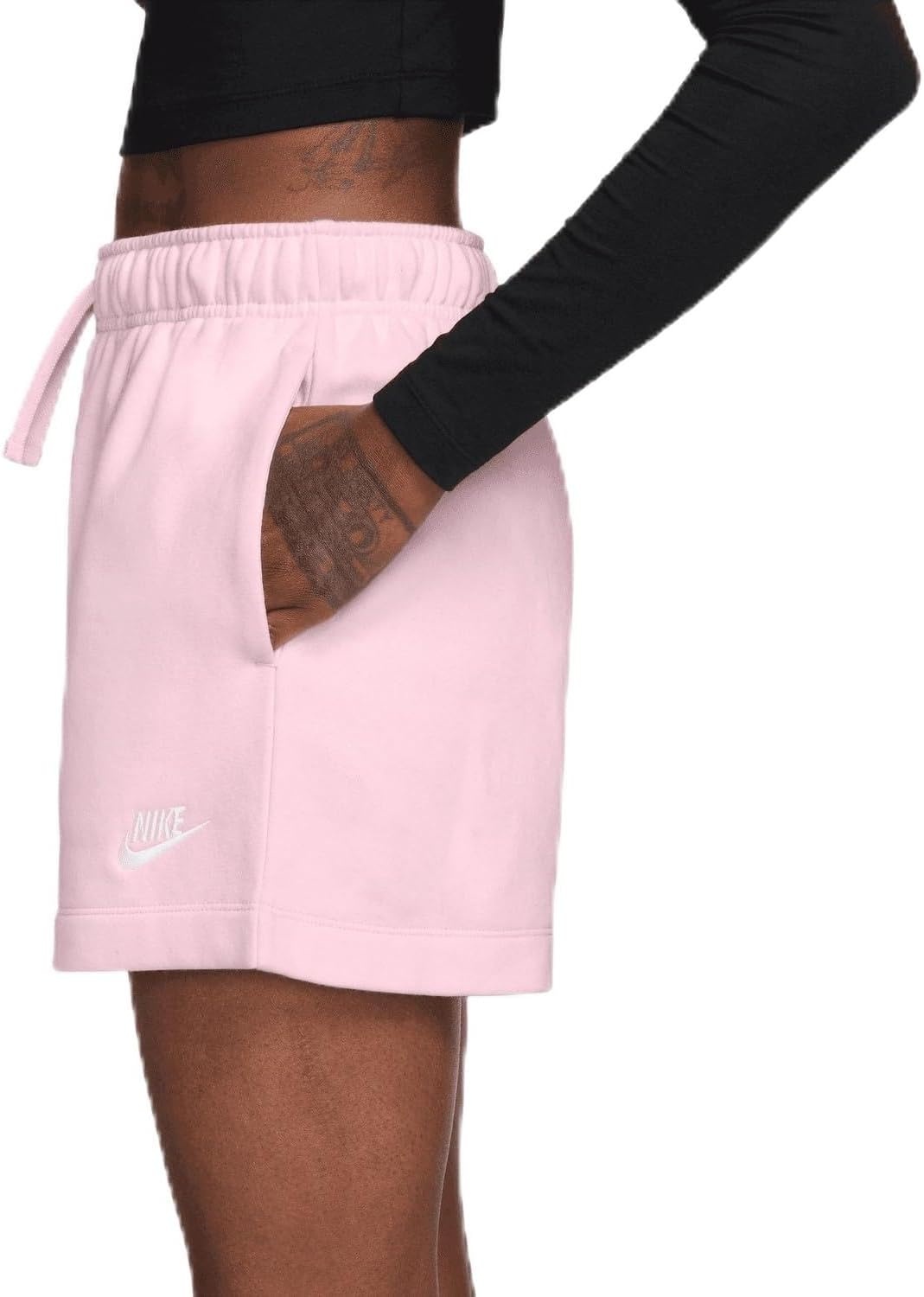 image:imageNike Womens Sportswear Club Fleece MidRise ShortsPink FoamWhite