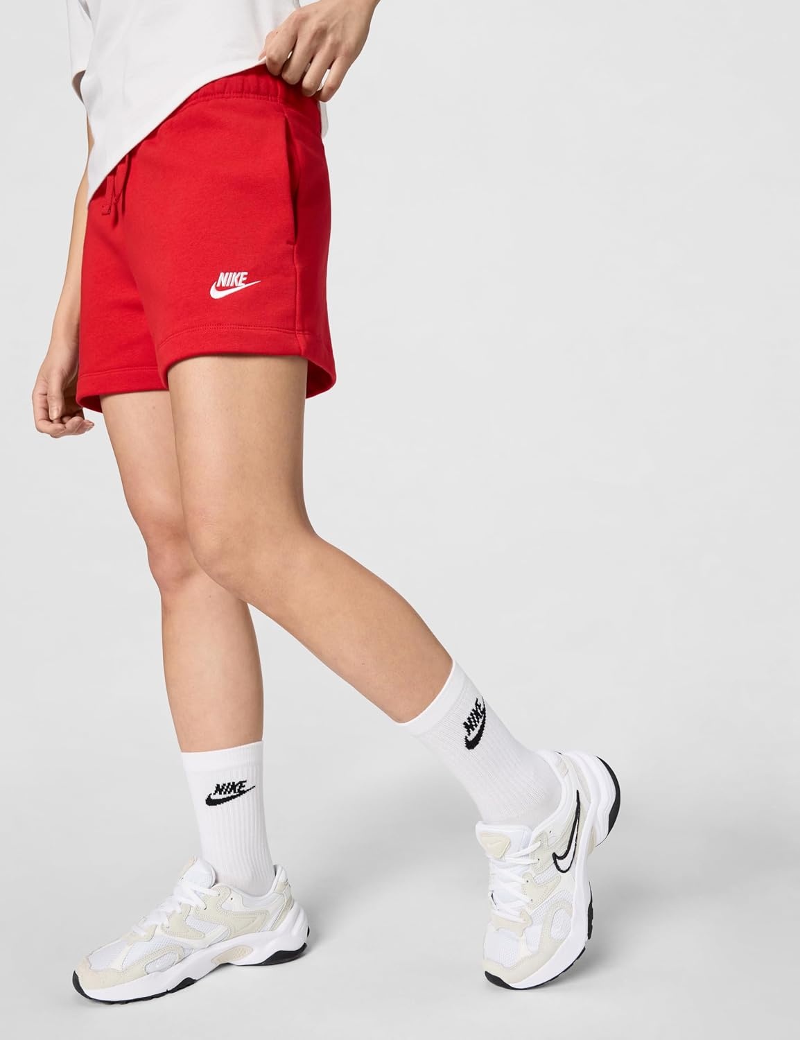 image:imageNike Womens Sportswear Club Fleece MidRise ShortsUniversity RedWhite