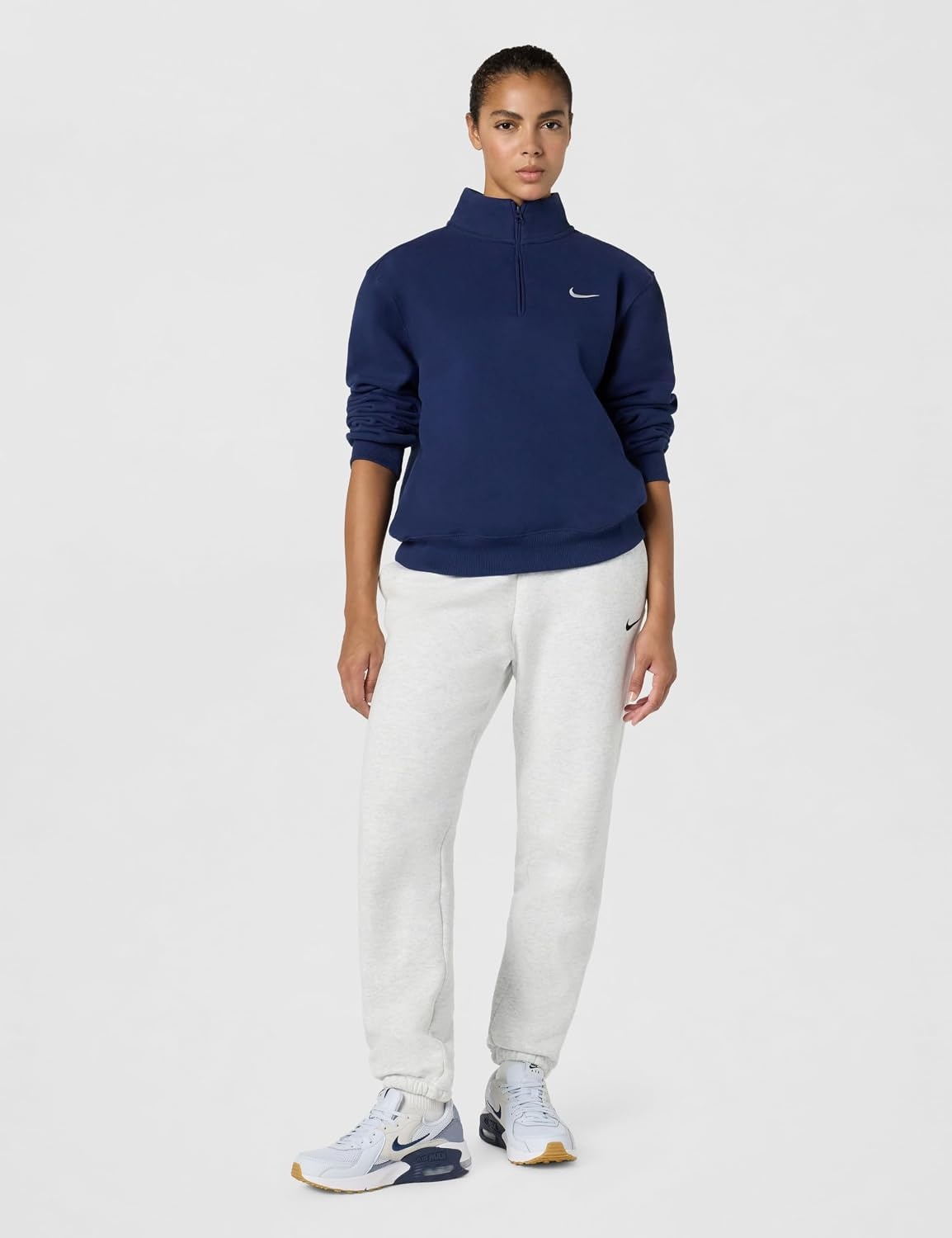 image:imageNike Womens Studio Fleece Quarter Zip PulloverMidnight NavySail