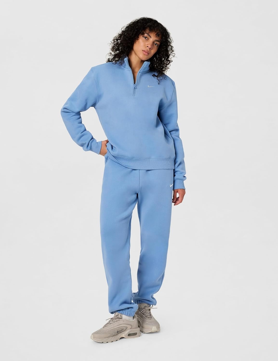 image:imageNike Womens Studio Fleece Quarter Zip PulloverWork BlueSail