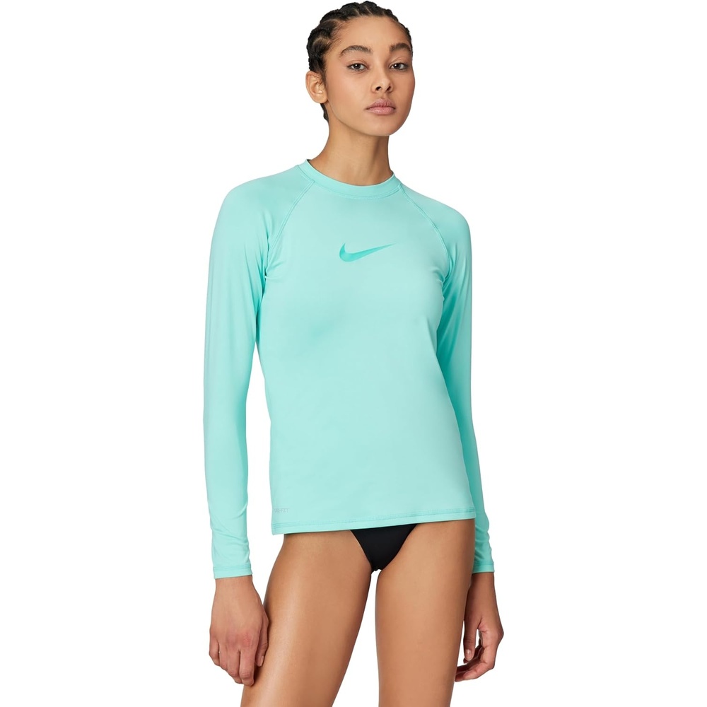 image:imageNike Womens Hydroguard Drifit Uv Long Sleeve TopBleached TurqBleached Turq